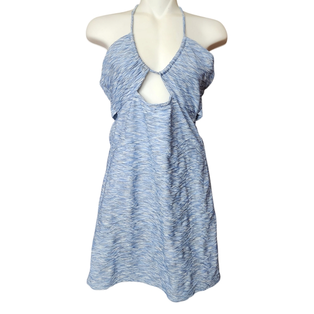 BOBBLES & LACE Mini Halter Dress  Color Blue Sky Good Conditiones